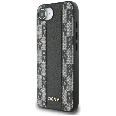 DKNY Odinis Checkered Mono Pattern MagSafe iPhone 16e Dėklas - Juodas 1