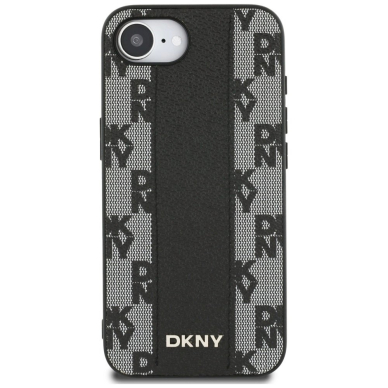 DKNY Odinis Checkered Mono Pattern MagSafe iPhone 16e Dėklas - Juodas 2