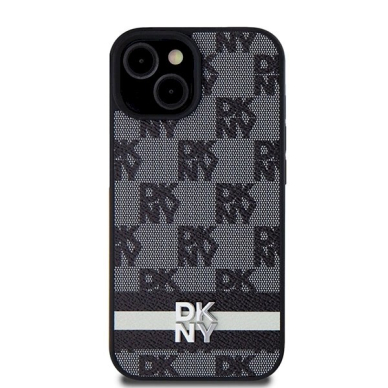 Dėklas DKNY Leather Checkered Mono PatternPrinted StripesiPhone 15/14/13 - Juodas 2 Dėklas DKNY Leather Checkered Mono PatternPrinted StripesiPhone 15/14/13 - Juodas 2