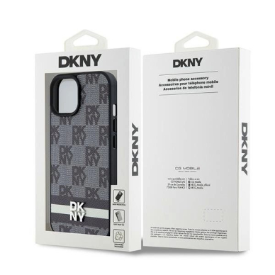Dėklas DKNY Leather Checkered Mono PatternPrinted StripesiPhone 15/14/13 - Juodas 7 Dėklas DKNY Leather Checkered Mono PatternPrinted StripesiPhone 15/14/13 - Juodas 7