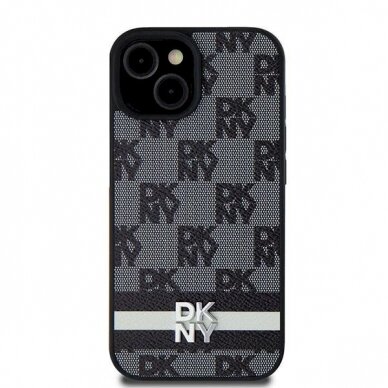 Dėklas DKNY Leather Checkered Mono PatternPrinted StripesSamsung Galaxy S24 Ultra - Juodas Dėklas DKNY Leather Checkered Mono PatternPrinted StripesSamsung Galaxy S24 Ultra - Juodas