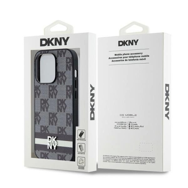 Dėklas DKNY Leather Checkered Mono PatternPrinted Stripes iPhone 14 Pro Case - Juodas 7 Dėklas DKNY Leather Checkered Mono PatternPrinted Stripes iPhone 14 Pro Case - Juodas 7