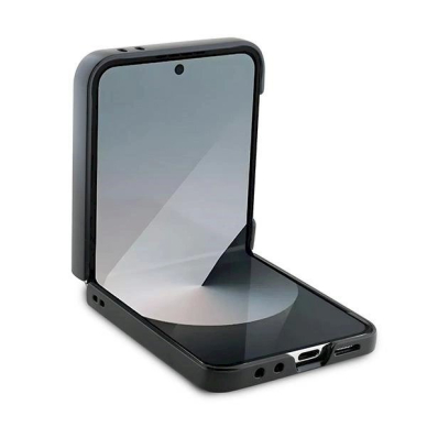 DKNY Leather Metal Stack Logo Dėklas Samsung Galaxy Z Flip 6 - Juodas 3 DKNY Leather Metal Stack Logo Dėklas Samsung Galaxy Z Flip 6 - Juodas 3