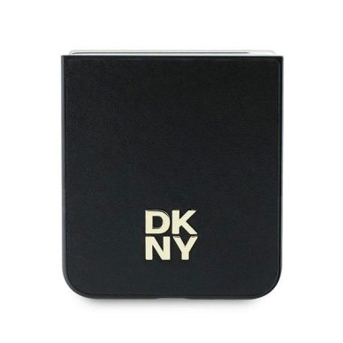 DKNY Leather Metal Stack Logo Dėklas Samsung Galaxy Z Flip 6 - Juodas 4 DKNY Leather Metal Stack Logo Dėklas Samsung Galaxy Z Flip 6 - Juodas 4