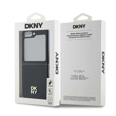 DKNY Leather Metal Stack Logo Dėklas Samsung Galaxy Z Flip 6 - Juodas 7 DKNY Leather Metal Stack Logo Dėklas Samsung Galaxy Z Flip 6 - Juodas 7