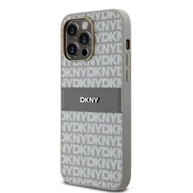 Dėklas DKNY Leather Mono StripeMetal LogoiPhone 14 Pro Max - Smėlinis 1 Dėklas DKNY Leather Mono StripeMetal LogoiPhone 14 Pro Max - Smėlinis 1