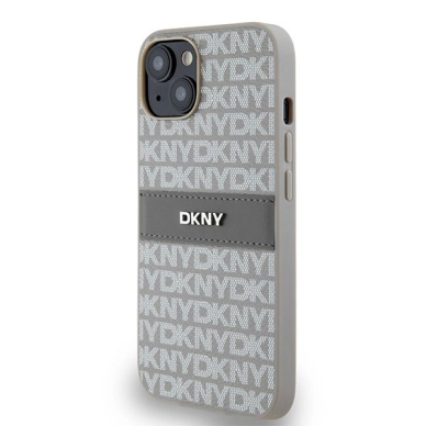 Dėklas DKNY Leather Mono StripeMetal LogoiPhone 15 / 14 / 13 - Smėlinis 1 Dėklas DKNY Leather Mono StripeMetal LogoiPhone 15 / 14 / 13 - Smėlinis 1