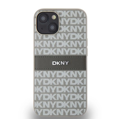Dėklas DKNY Leather Mono StripeMetal LogoiPhone 15 / 14 / 13 - Smėlinis 2 Dėklas DKNY Leather Mono StripeMetal LogoiPhone 15 / 14 / 13 - Smėlinis 2