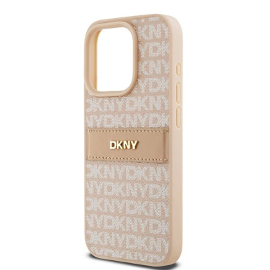 Dėklas DKNY Leather Mono StripeMetal LogoiPhone 15 Pro - Rožinis 5 Dėklas DKNY Leather Mono StripeMetal LogoiPhone 15 Pro - Rožinis 5