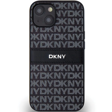 Dėklas DKNY Leather Mono StripeMetal LogoiPhone 15/14/13 - Juodas 2 Dėklas DKNY Leather Mono StripeMetal LogoiPhone 15/14/13 - Juodas 2