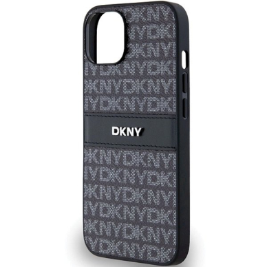 Dėklas DKNY Leather Mono StripeMetal LogoiPhone 15/14/13 - Juodas 5 Dėklas DKNY Leather Mono StripeMetal LogoiPhone 15/14/13 - Juodas 5