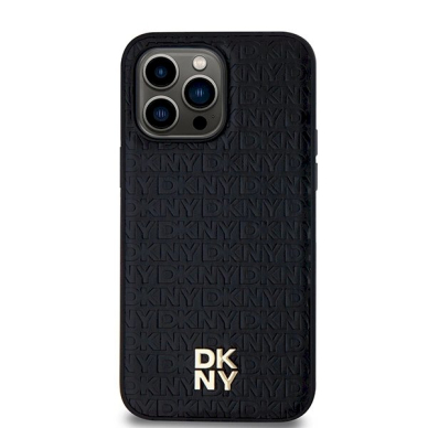 Dėklas DKNY Leather Monogram Pattern Metal Logo MagSafeiPhone 14 Pro Max - Juodas 2 Dėklas DKNY Leather Monogram Pattern Metal Logo MagSafeiPhone 14 Pro Max - Juodas 2