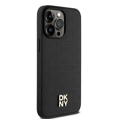Dėklas DKNY Leather Monogram Pattern Metal Logo MagSafeiPhone 15 Pro Max - Juodas 3 Dėklas DKNY Leather Monogram Pattern Metal Logo MagSafeiPhone 15 Pro Max - Juodas 3