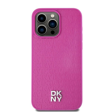 Dėklas DKNY Leather Monogram Pattern Metal Logo MagSafeiPhone 15 Pro Max - Rožinis 2 Dėklas DKNY Leather Monogram Pattern Metal Logo MagSafeiPhone 15 Pro Max - Rožinis 2
