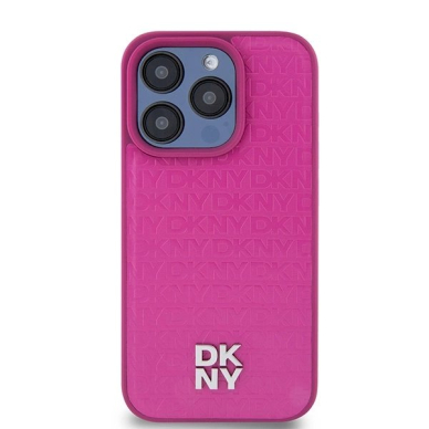 Dėklas DKNY Leather Monogram Pattern Metal Logo MagSafeiPhone 15 Pro - Rožinis 2 Dėklas DKNY Leather Monogram Pattern Metal Logo MagSafeiPhone 15 Pro - Rožinis 2