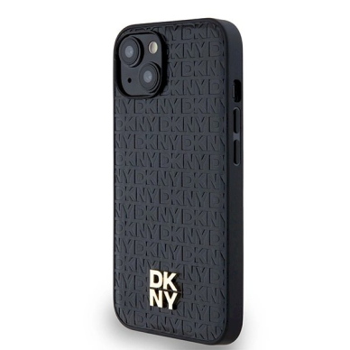 Dėklas DKNY Leather Monogram Pattern Metal Logo MagSafeiPhone 15/14/13 - Juodas 1 Dėklas DKNY Leather Monogram Pattern Metal Logo MagSafeiPhone 15/14/13 - Juodas 1