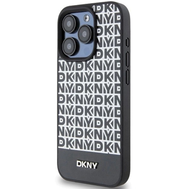 Dėklas DKNY Leather Printed Pattern Metal Logo MagSafeiPhone 15 Pro - Juodas 1 Dėklas DKNY Leather Printed Pattern Metal Logo MagSafeiPhone 15 Pro - Juodas 1