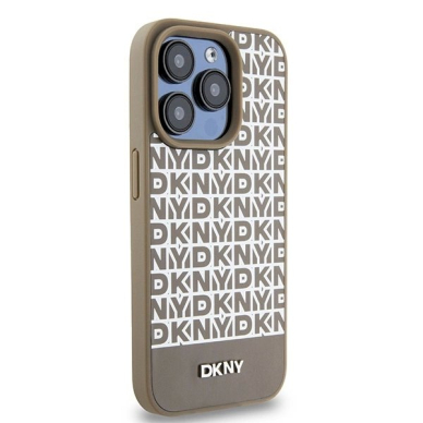 Dėklas DKNY Leather Printed Pattern Metal Logo MagSafeiPhone 15 Pro - Rudas 3 Dėklas DKNY Leather Printed Pattern Metal Logo MagSafeiPhone 15 Pro - Rudas 3