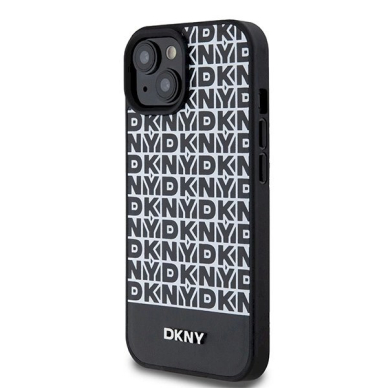 Dėklas DKNY Leather Printed Pattern Metal Logo MagSafeiPhone 15/14/13 - Juodas 1 Dėklas DKNY Leather Printed Pattern Metal Logo MagSafeiPhone 15/14/13 - Juodas 1