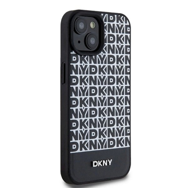 Dėklas DKNY Leather Printed Pattern Metal Logo MagSafeiPhone 15/14/13 - Juodas 3 Dėklas DKNY Leather Printed Pattern Metal Logo MagSafeiPhone 15/14/13 - Juodas 3