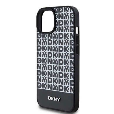 Dėklas DKNY Leather Printed Pattern Metal Logo MagSafeiPhone 15/14/13 - Juodas 5 Dėklas DKNY Leather Printed Pattern Metal Logo MagSafeiPhone 15/14/13 - Juodas 5