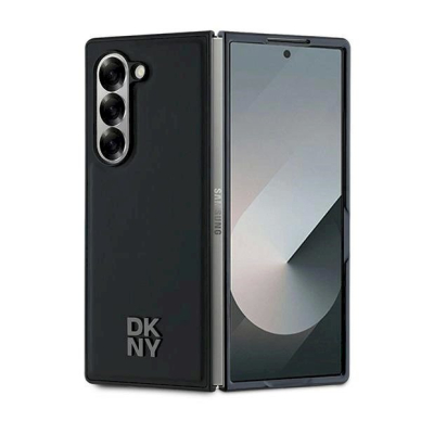 DKNY Magsafe Plain Leather Metal Stack Logo Dėklas Samsung Galaxy Z Fold 6 - Juodas DKNY Magsafe Plain Leather Metal Stack Logo Dėklas Samsung Galaxy Z Fold 6 - Juodas