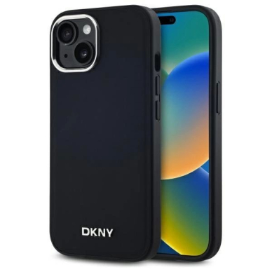 iPhone 15 – DKNY Plain Logo MagSafe dėklas - Juodas iPhone 15 – DKNY Plain Logo MagSafe dėklas - Juodas