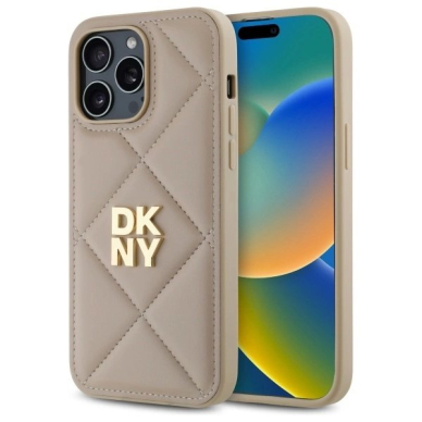 Dėklas DKNY Quilted Stack Logo iPhone 14 Pro - Smėlinis Dėklas DKNY Quilted Stack Logo iPhone 14 Pro - Smėlinis