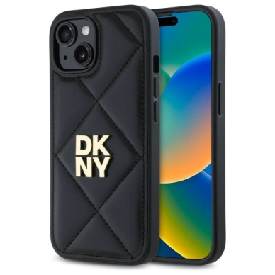 Dėklas DKNY Quilted Stack Logo iPhone 15 - Juodas Dėklas DKNY Quilted Stack Logo iPhone 15 - Juodas