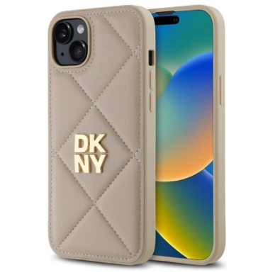 Dėklas DKNY Quilted Stack Logo iPhone 15 Plus - Smėlinis Dėklas DKNY Quilted Stack Logo iPhone 15 Plus - Smėlinis