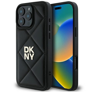 Dėklas DKNY Quilted Stack Logo iPhone 16 Pro - Juodas Dėklas DKNY Quilted Stack Logo iPhone 16 Pro - Juodas