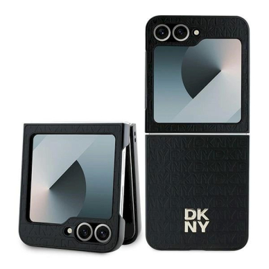 DKNY Repeat Pattern Stack Logo Dėklas Samsung Galaxy Z Flip6 - Juodas DKNY Repeat Pattern Stack Logo Dėklas Samsung Galaxy Z Flip6 - Juodas