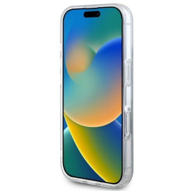 iPhone 16 DKNY Repeat Texture Pattern With Stripe dėklas - juodas 4