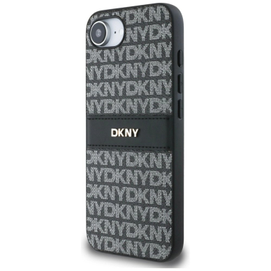 iPhone 16e DKNY Repeat Texture Pattern with Tonal Stripe dėklas - juodas 1