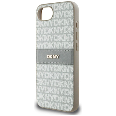 iPhone 16e DKNY Repeat Texture Pattern with Tonal Stripe dėklas - smėlio 5