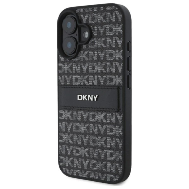 Dėklas DKNY Texture Pattern Tonal Stripe iPhone 16  - Juodas 1