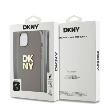Dėklas DKNY Wrist Strap Stock Logo iPhone 15 Plus - Smėlinis 6 Dėklas DKNY Wrist Strap Stock Logo iPhone 15 Plus - Smėlinis 6