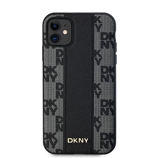 Dėklas DKNY Leather Checkered Mono Pattern MagSafe  iPhone 11 / Xr - Juodas 2