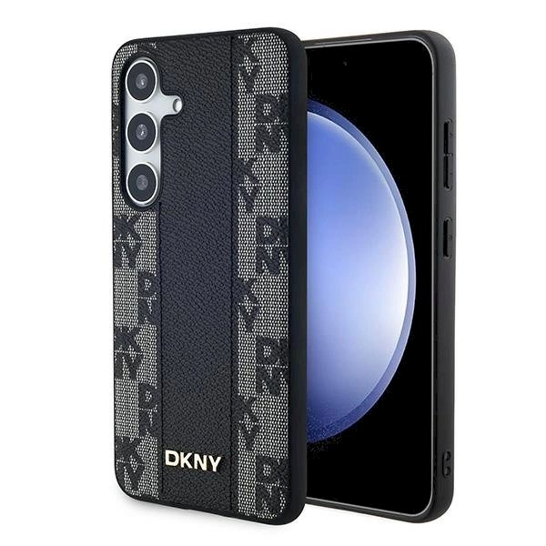 Dėklas DKNY Leather Checkered Mono Pattern MagSafe  Samsung Galaxy S24 - Juodas Dėklas DKNY Leather Checkered Mono Pattern MagSafe  Samsung Galaxy S24 - Juodas