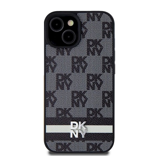 Dėklas DKNY Leather Checkered Mono PatternPrinted StripesiPhone 15/14/13 - Juodas 2 Dėklas DKNY Leather Checkered Mono PatternPrinted StripesiPhone 15/14/13 - Juodas 2