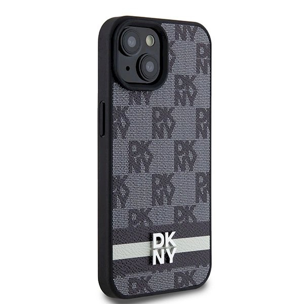 Dėklas DKNY Leather Checkered Mono PatternPrinted StripesiPhone 15/14/13 - Juodas 3 Dėklas DKNY Leather Checkered Mono PatternPrinted StripesiPhone 15/14/13 - Juodas 3