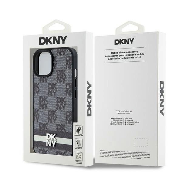 Dėklas DKNY Leather Checkered Mono PatternPrinted StripesiPhone 15/14/13 - Juodas 7 Dėklas DKNY Leather Checkered Mono PatternPrinted StripesiPhone 15/14/13 - Juodas 7