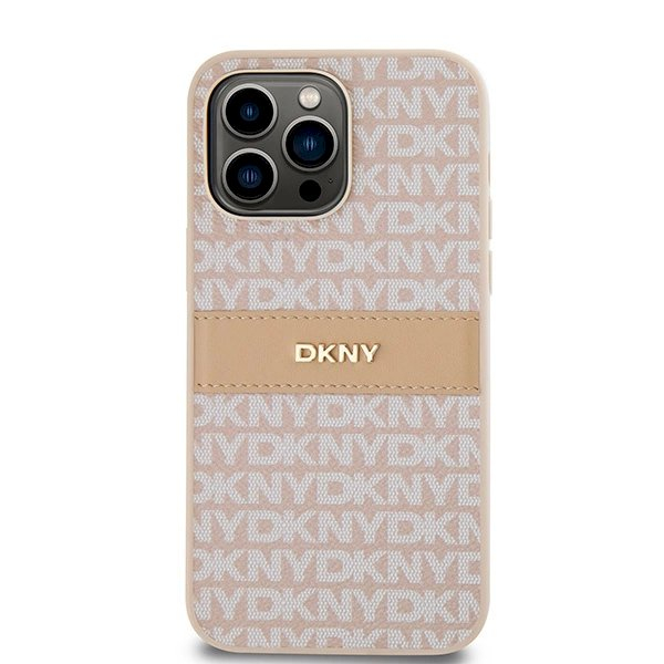 Dėklas DKNY Leather Mono StripeMetal LogoiPhone 14 Pro Max - Rožinis 2 Dėklas DKNY Leather Mono StripeMetal LogoiPhone 14 Pro Max - Rožinis 2