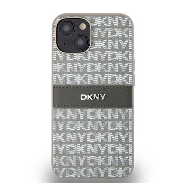 Dėklas DKNY Leather Mono StripeMetal LogoiPhone 15 / 14 / 13 - Smėlinis 2 Dėklas DKNY Leather Mono StripeMetal LogoiPhone 15 / 14 / 13 - Smėlinis 2