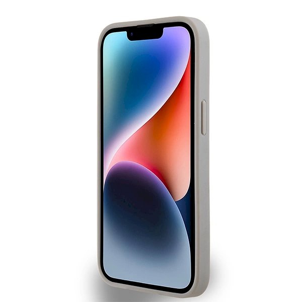 Dėklas DKNY Leather Mono StripeMetal LogoiPhone 15 / 14 / 13 - Smėlinis 4 Dėklas DKNY Leather Mono StripeMetal LogoiPhone 15 / 14 / 13 - Smėlinis 4