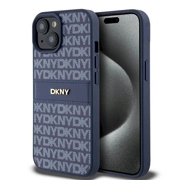 Dėklas DKNY Leather Mono StripeMetal LogoiPhone 15 / 14 / 13 - Mėlynas Dėklas DKNY Leather Mono StripeMetal LogoiPhone 15 / 14 / 13 - Mėlynas