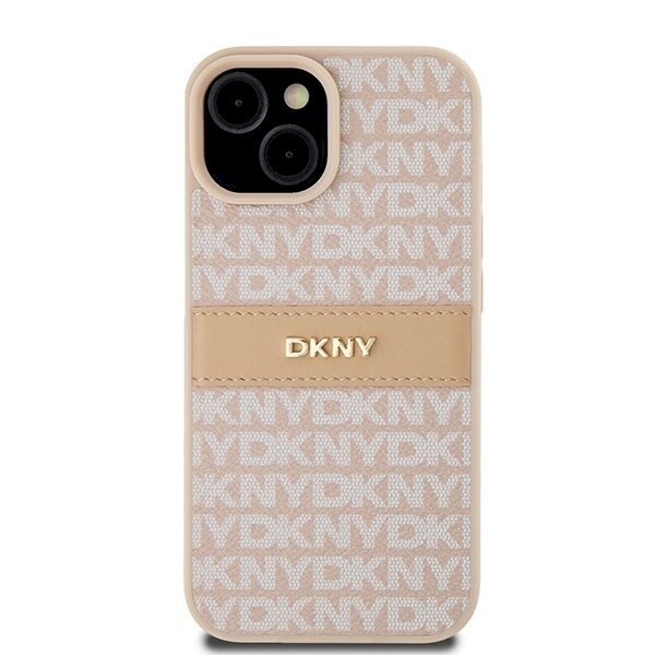 Dėklas DKNY Leather Mono StripeMetal LogoiPhone 15 / 14 / 13 - Rožinis 2 Dėklas DKNY Leather Mono StripeMetal LogoiPhone 15 / 14 / 13 - Rožinis 2