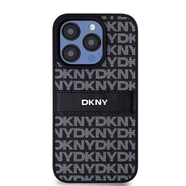Dėklas DKNY Leather Mono StripeMetal LogoiPhone 15 Pro Max - Juodas 1 Dėklas DKNY Leather Mono StripeMetal LogoiPhone 15 Pro Max - Juodas 1