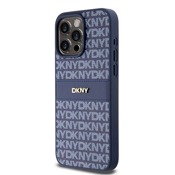 Dėklas DKNY Leather Mono StripeMetal LogoiPhone 15 Pro Max - Mėlynas 1 Dėklas DKNY Leather Mono StripeMetal LogoiPhone 15 Pro Max - Mėlynas 1