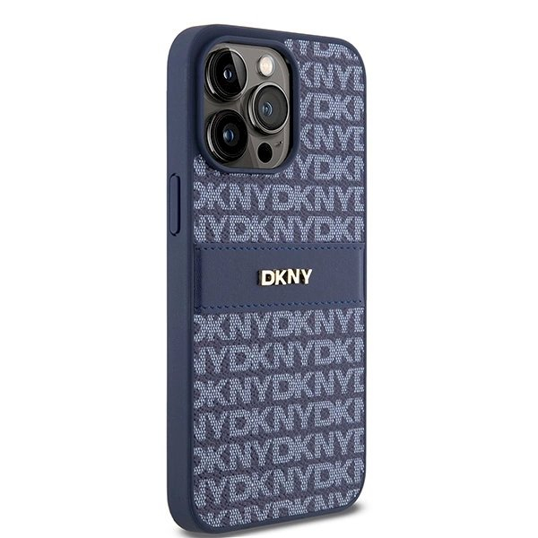 Dėklas DKNY Leather Mono StripeMetal LogoiPhone 15 Pro Max - Mėlynas 3 Dėklas DKNY Leather Mono StripeMetal LogoiPhone 15 Pro Max - Mėlynas 3
